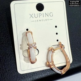Сережки Xuping18К 20500 (2см) «кераміка»
